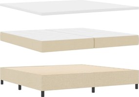 vidaXL LED Κρεβάτι με βάθρο με στρώμα Κρεμ 200 x 200 cm ύφασμα