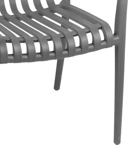 Πολυθρόνα Zoi pakoworld pp σε ανθρακί απόχρωση 58.5x54x80εκ