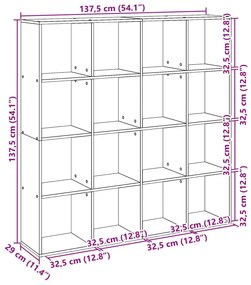 Βιβλιοθήκη 137,5x29x137,5 εκ. από Επεξεργασμένο Ξύλο - Καφέ