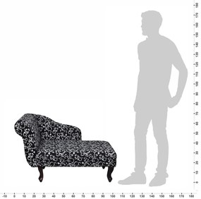 vidaXL Ανάκλιντρο Ασπρόμαυρο Υφασμάτινο