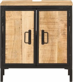 vidaXL Ντουλάπι Μπάνιου 55x35x60 εκ. από Μασίφ Ξύλο Μάνγκο και Σίδηρο