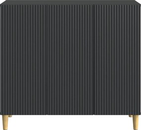 vidaXL Πλαϊνό γραφείο Μαύρο 89 x 34,5 x 80 εκ Επεξεργασμένο Ξύλο