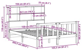 ΚΡΕΒΑΤΙ ΒΙΒΛΙΟΘΗΚΗ ΧΩΡΙΣ ΣΤΡΩΜΑ 150X200 ΕΚ ΜΑΣΙΦ ΞΥΛΟ ΠΕΥΚΟΥ 3321706