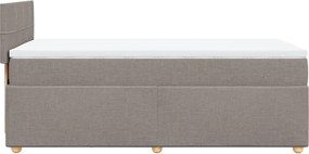vidaXL Κρεβάτι Boxspring με Στρώμα Taupe 90x200 εκ. Υφασμάτινο