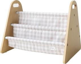 3Sprouts Φορητή Βιβλιοθήκη διπλής όψης Gingham/Beige