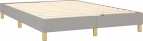 vidaXL Κρεβάτι Boxspring με Στρώμα &amp; LED Αν.Γκρι 140x200 εκ Υφασμάτινο