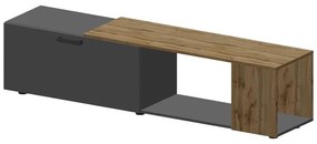 Σύνθετο σαλονιού Poelfy ανθρακί - oak 170x37,5x42 εκ. 170x37.5x42 εκ.