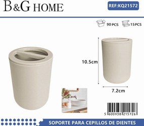 Θήκες οδοντόβουρτσας πλαστικές σε σετ 5Χ - Beige - 21572