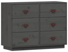 vidaXL Συρταριέρα Γκρι 100 x 40 x 75 εκ. από Μασίφ Ξύλο Πεύκου