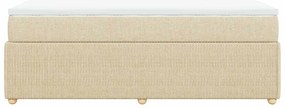 vidaXL Κρεβάτι Boxspring με Στρώμα Κρεμ 90x190 εκ.Υφασμάτινο