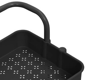 vidaXL Τρόλεϊ Κουζίνας 3 Επιπέδων Μαύρο 42 x 35 x 85 εκ. Σίδερο/ABS