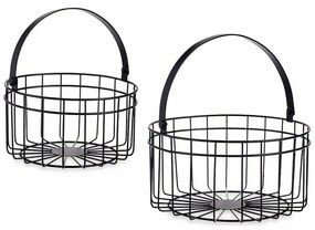 Σετ Καλαθιών Gift Decor Μαύρο Μέταλλο