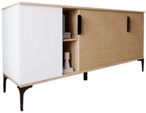 Μπουφές Tajesy μελαμίνης λευκό-oak 180x40x78εκ