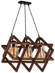 Φωτιστικό Οροφής - Ράγα Berlin 534LUN3123 43x43x57cm 3xE27 40W Walnut Opviq