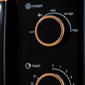 Φούρνος μικροκυμάτων Oliver Voltz OV51443E, 700W, 20 l, 5 στάδια, Χρονοδιακόπτης, Απόψυξη, Μαύρο