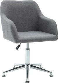 vidaXL Καρέκλες Τραπεζαρίας Περιστρεφόμενες 2 τεμ Αν. Γκρι Υφασμάτινες
