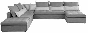 Naousa Γωνιακός καναπές γκρι, σχήμα “Π” -365x305x170x100cm -Αριστερή γωνία -PAR4102