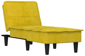 vidaXL Ανάκλιντρο Κίτρινο Βελούδινο