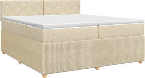 vidaXL Κρεβάτι box spring με στρώμα Κρεμ 200 x 200 cm Ύφασμα