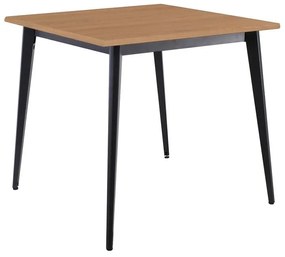 VIDAL Τραπέζι Μέταλλο Βαφή Μαύρο, Επιφάνεια 80x80cm/16mm Contract Sliq Beech  81x81x73cm [-Μαύρο-, -Φυσικό-] [-Melamine Laminated-, -Μέταλλο-] Ε0686,S1