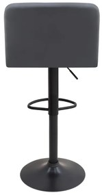 Σκαμπό μπαρ Carmelo Megapap με ρυθμιζόμενο ύψος PU μαύρο - βάση μαύρο ματ 45x42x90/113εκ.