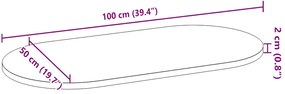 ΕΠΙΤΡΑΠΕΖΙΑ ΕΠΙΦΑΝΕΙΑ ΑΝΟΙΧΤΟ ΚΑΦΕ 100X50X2 ΕΚ. ΞΥΛΟ ΔΡΥΟΣ ΟΒΑΛ 4009070