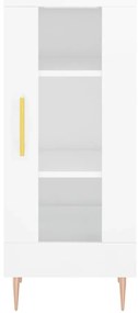 vidaXL Ντουλάπι Γυαλ. Λευκό 34,5 x 34 x 180 εκ. από Επεξεργασμένο Ξύλο