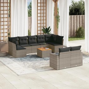 vidaXL Patio Sofa Set 9-θέσια Grey and Dark Grey