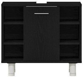 vidaXL Ντουλάπι Μπάνιου Μαύρη Οξυά 60 x 32 x 54 εκ Επεξεργασμένο ξύλο