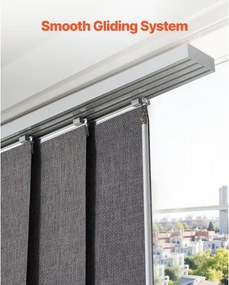 VEVOR Panel Track Blinds Extendable Track 116 cm to 218 cm W Trimmable Dark Gray