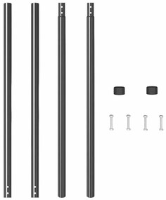 vidaXL Πό posts φράχτη 2 pcs Γκρι 130 cm Ατσάλι με Επικάλυψη Πούδρας