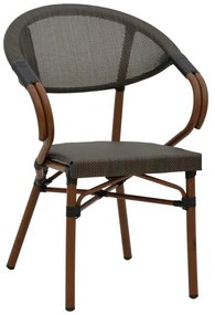 Καρέκλα - Πολυθρόνα Isaia καρυδί αλουμίνιο-textilene μαύρο 57x57x83 εκ. 57x57x83 εκ.