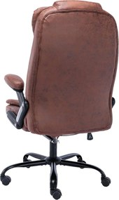 vidaXL Πολυθρόνα Γραφείου Ανοιχτό Καφέ από Γνήσιο Δέρμα