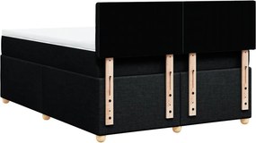 vidaXL Κρεβάτι Boxspring με Στρώμα Μαύρο 140x200 εκ. Υφασμάτινο