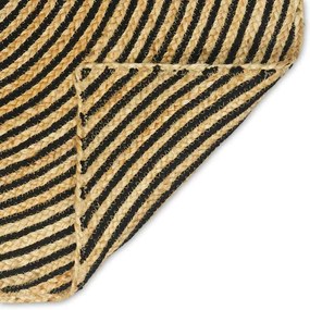 vidaXL Χαλί Φυσικό και Μαύρο 100 x 200 cm Γιούτα