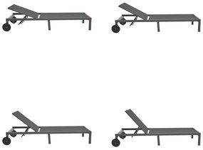 Ξαπλώστρα Mailo σε Ανθρακί Αλουμινίου με Μαύρο Textilene 71x206x30εκ. 71x206x30 εκ.