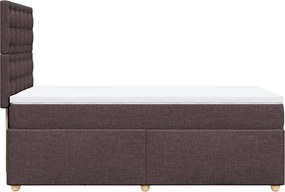 vidaXL Κρεβάτι Boxspring με Στρώμα Σκούρο Καφέ 80x200 εκ. Υφασμάτινο