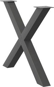 vidaXL Πόδια Τραπεζαρίας σε Σχήμα Χ 3 τεμ. Ανθρακί 90x(72-73) εκ. Ατσάλι