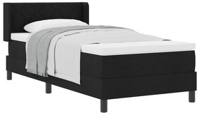 vidaXL Κρεβάτι με ελατήρια Μαύρο 90 x 190 cm Ύφασμα και αφρός