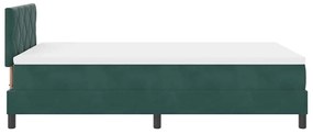 vidaXL Κρεβάτι με ελατήρια Σκούρο πράσινο 120 x 200 cm Βελούδο