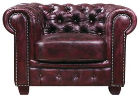 Πολυθρόνα CHESTERFIELD 689 Δέρμα Antique Red 103x92x72cm