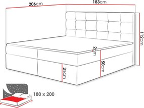 Επενδυμένο κρεβάτι Luanda-180 x 200-Leuko