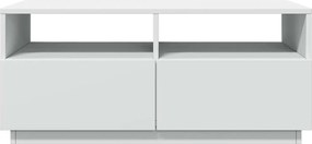 vidaXL Τραπεζάκι Σαλονιού με Φώτα LED Λευκό 90x49x40 εκ.