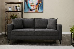Διθέσιος Καναπές Berlin - Χρώμα Ανθρακί Μαύρο - 180x92x83εκ