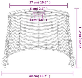 Καπέλο Φωτιστικού Οροφής Καφέ Ø40x26 εκ. από Wicker - Καφέ