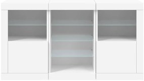 vidaXL Μπουφές με Φώτα LED Λευκός 123 x 37 x 67 εκ.