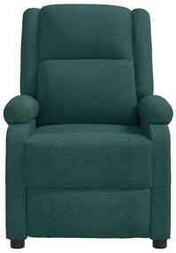 vidaXL Πολυθρόνα Ανακλινόμενη Σκούρο Πράσινο Υφασμάτινη