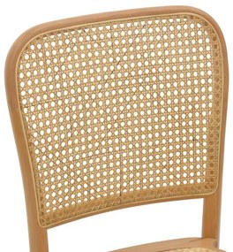 Καρέκλα Kalliope φυσικό ξύλο οξιάς-φυσικό rattan 45x50x89εκ