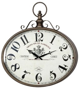 Ρολόι Τοίχου Krepi 351-000022 55,5x6,5x60cm Brown Inart Μέταλλο,Γυαλί