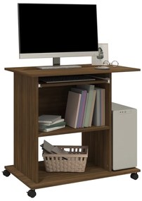 vidaXL Γραφείο Υπολογιστή Καφέ Δρυς 80x50x75 εκ. Επεξεργασμένο Ξύλο